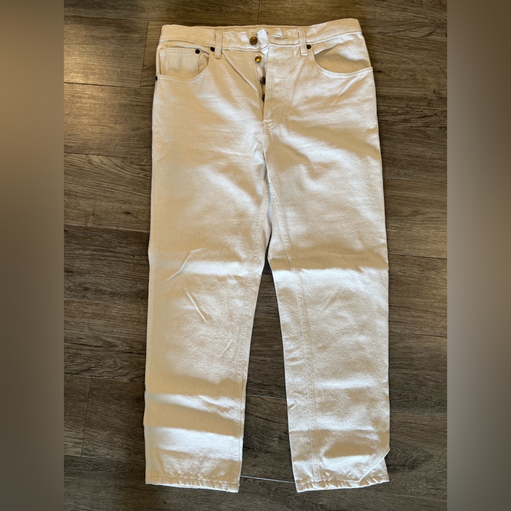 Still Here Women's Cream Ankle Jeans Fun Back Detailing